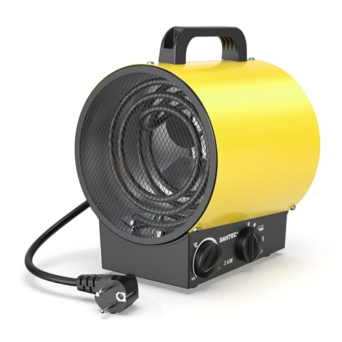 DAHTEC Tragbar Heizlüfter Klein 3000 Watt Bauheizer Bautrockner Elektro Heizstrahler mit Thermostat Heizgebläse mit Tragbarer Griff für Innen- Außeneinsatz DAHTEC Tragbar Heizlüfter Klein 3000 Watt Bauheizer Bautrockner Elektro Heizstrahler mit Thermostat Heizgebläse mit Tragbarer Griff für Innen- Außeneinsatz von DAHTEC