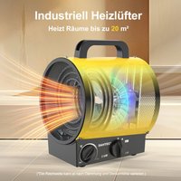 DAHTEC Tragbarer Industrieheizer 2000W GELB - Gebläseheizer mit Griff, Thermostat & Überhitzungsschutz - Für Bau, Garage, Zuhause DAHTEC Tragbarer Industrieheizer 2000W GELB - Gebläseheizer mit Griff, Thermostat & Überhitzungsschutz - Für Bau, Garage, Zuhause von DAHTEC