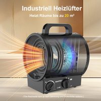 DAHTEC Tragbarer Industrieheizer 2000W SCHWARZ - Gebläseheizer mit Griff, Thermostat & Überhitzungsschutz - Für Zuhause, Garage, Bau DAHTEC Tragbarer Industrieheizer 2000W SCHWARZ - Gebläseheizer mit Griff, Thermostat & Überhitzungsschutz - Für Zuhause, Garage, Bau von DAHTEC