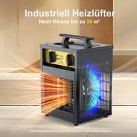 Industrie-Elektroheizer 2000W - Stahlgehäuse, tragbar für Baustelle & Garage, Gebläseheizer mit Überhitzungsschutz - DAHTEC Industrie-Elektroheizer 2000W - Stahlgehäuse, tragbar für Baustelle & Garage, Gebläseheizer mit Überhitzungsschutz - DAHTEC von DAHTEC