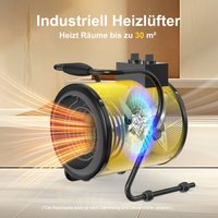 Professioneller Gebläseheizer 3kW - Industrie-Heizkörper, Thermostat & verstellbarer Winkel für Baustelle - DAHTEC Professioneller Gebläseheizer 3kW - Industrie-Heizkörper, Thermostat & verstellbarer Winkel für Baustelle - DAHTEC von DAHTEC