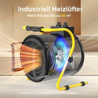 Professioneller Gebläseheizer 9kW - Industrie-Heizkörper, 0-25° verstellbarer Winkel für Baustelle - DAHTEC Professioneller Gebläseheizer 9kW - Industrie-Heizkörper, 0-25° verstellbarer Winkel für Baustelle - DAHTEC von DAHTEC