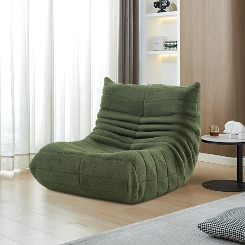 DAHUEN Sitzsack Sofa Bodensofa,Großer Sitzsack für Erwachsene, Loungesessel mit Rückenlehne, Lesesessel Bequem, Lazy Sofa für Schlafzimmer Wohnzimmer (Grün, 105 x 86 x 75cm) von DAHUEN