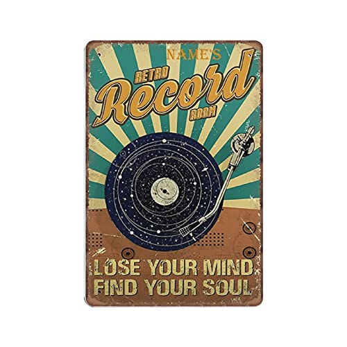 DAIERCY Blechschilder mit Aufschrift Lose Your Mind Find Your Soul, RetroSchallplattenraum, Vinyl, für Liebhaber von Musik, Wanddekoration, lustiges VintageMetallschild für Kneipe, Bar, Küche, von DAIERCY