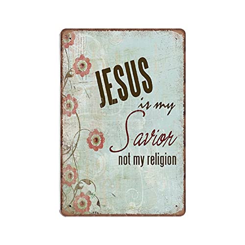 DAIERCY Christliches Schild Glaube Schild Jesus Is My Savior Schrift Schild christliche Dekoration religiöse Dekoration Jesus Schild Heimdekoration Bibel Vers Schild Metallschild Wandkunst von DAIERCY