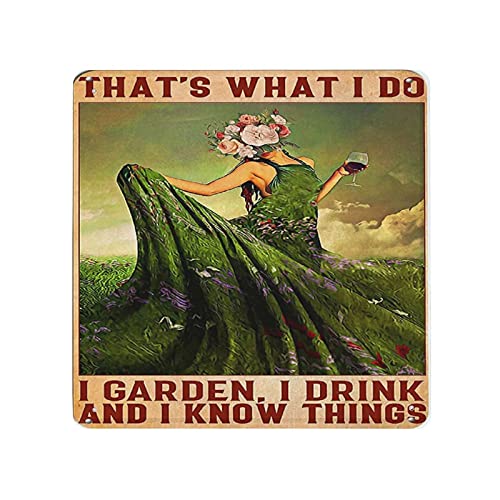 Retro-Blechschild "Gardening That's What I Do I Garden I Drink and I Know Things", vertikales Metall-Blechschild, Wanddekoration für Zuhause, Cafés, Pubs, Clubs, Geschenk, Metallblech, 30,5 x 30,5 cm Retro-Blechschild "Gardening That's What I Do I Garden I Drink and I Know Things", vertikales Metall-Blechschild, Wanddekoration für Zuhause, Cafés, Pubs, Clubs, Geschenk, Metallblech, 30,5 x 30,5 cm von DAIERCY