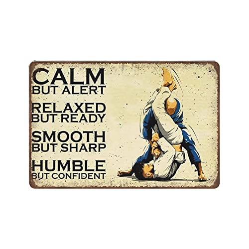 Shabby Durable Thick Metal Sign,Jiu Jitsu Calm But Alert Tin Sign Jiu Jitsu Tin Sign Gift For Jiu Jitsu Lovers,Vintage Wall Decor,Novelty Signs for Home Kitchen Cafe Bar Man Cave,Size 8x12 Inches Shabby Durable Thick Metal Sign,Jiu Jitsu Calm But Alert Tin Sign Jiu Jitsu Tin Sign Gift For Jiu Jitsu Lovers,Vintage Wall Decor,Novelty Signs for Home Kitchen Cafe Bar Man Cave,Size 8x12 Inches von DAIERCY