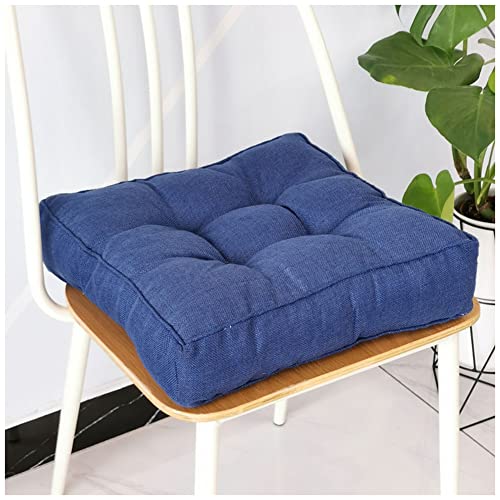 DAIHAN 2er-Set Sitzkissen Stuhlkissen, Sitzpolster für Sessel und Sofas Gepolstertes Matratzenkissen, 9 cm hoch, Polsterauflage Auflage für Stühle,Blau1,45x45cm von DAIHAN