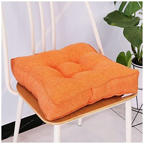 DAIHAN 2er-Set Sitzkissen Stuhlkissen, Sitzpolster für Sessel und Sofas Gepolstertes Matratzenkissen, 9 cm hoch, Polsterauflage Auflage für Stühle,Orange,45x45cm von DAIHAN