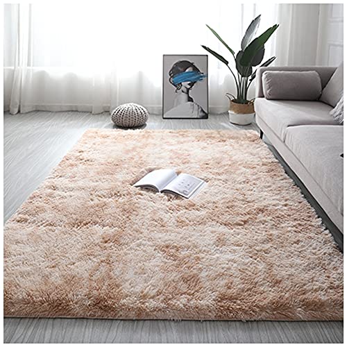 DAIHAN Kunstfell Teppich Super Weich Teppich für Wohnzimmer Schlafzimmer Kinderzimmer Flauschig Shaggy Teppiche Modern Hochflor Plüsch-Teppich Bettvorleger Sofa Matte,Kamel,60x120CM von DAIHAN