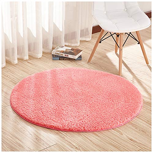 DAIHAN Runde Yoga Teppich Für Wohnzimmer Schlafzimmer Shaggy Teppiche Antirutsch Rot das Wassermelone 40CM von DAIHAN