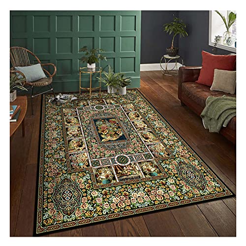 DAIHAN Traditioneller Teppich mit orientalischem Muster Wohnzimmer-Küchenteppich in Distressed-Weicher Luxus-Teppich im ethnischen Stil Bodenmatte Teppiche im Eingangsbereich BS6 60 * 90cm von DAIHAN