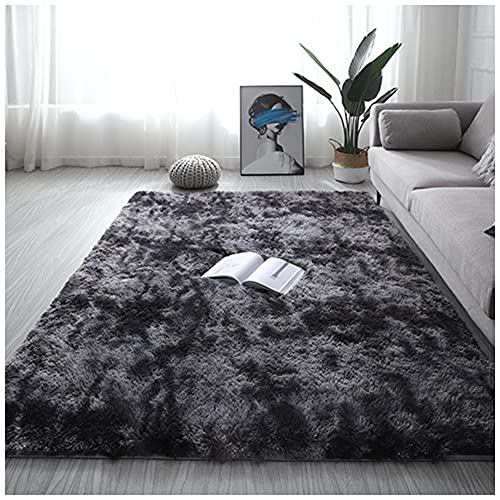 DAIHAN Kunstfell Teppich Super Weich Teppich für Wohnzimmer Schlafzimmer Kinderzimmer Flauschig Shaggy Teppiche Modern Hochflor Plüsch-Teppich Bettvorleger Sofa Matte,Grau1,160x200CM von DAIHAN