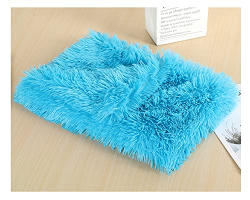 Pet Kitten Kunstpelz Weich und Bequem Hundedecke Katzendecke Plüschdecke,Rutschfester Flauschiges Katzenkorb Katzenbett Plüsch Kissenauflage Haustierbetten Hundematte Katzenkissen Blau 56*36cm von DAIHAN