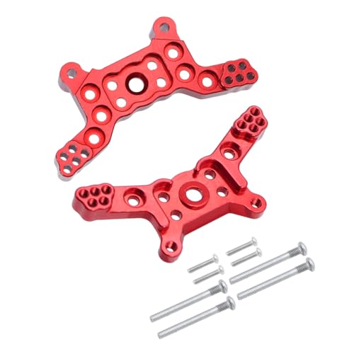 DAIHAOEE 2 Stücke for Mjx for 14209 14210 Metall Vorne Hinten Stoßdämpfer Turm Stoßdämpfer Halterung Montieren Fernbedienung Auto Aluminium Upgrade Teile(Rood) von DAIHAOEE