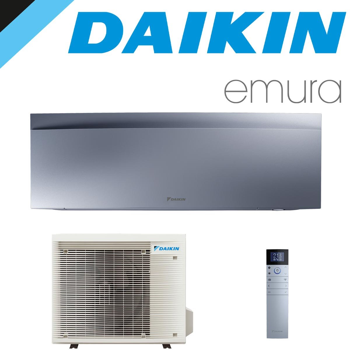 DAIKIN Emura 3 2,0 kW Singlesplit Set | Silber | FTXJ20AS + RXJ20A"" von DAIKIN