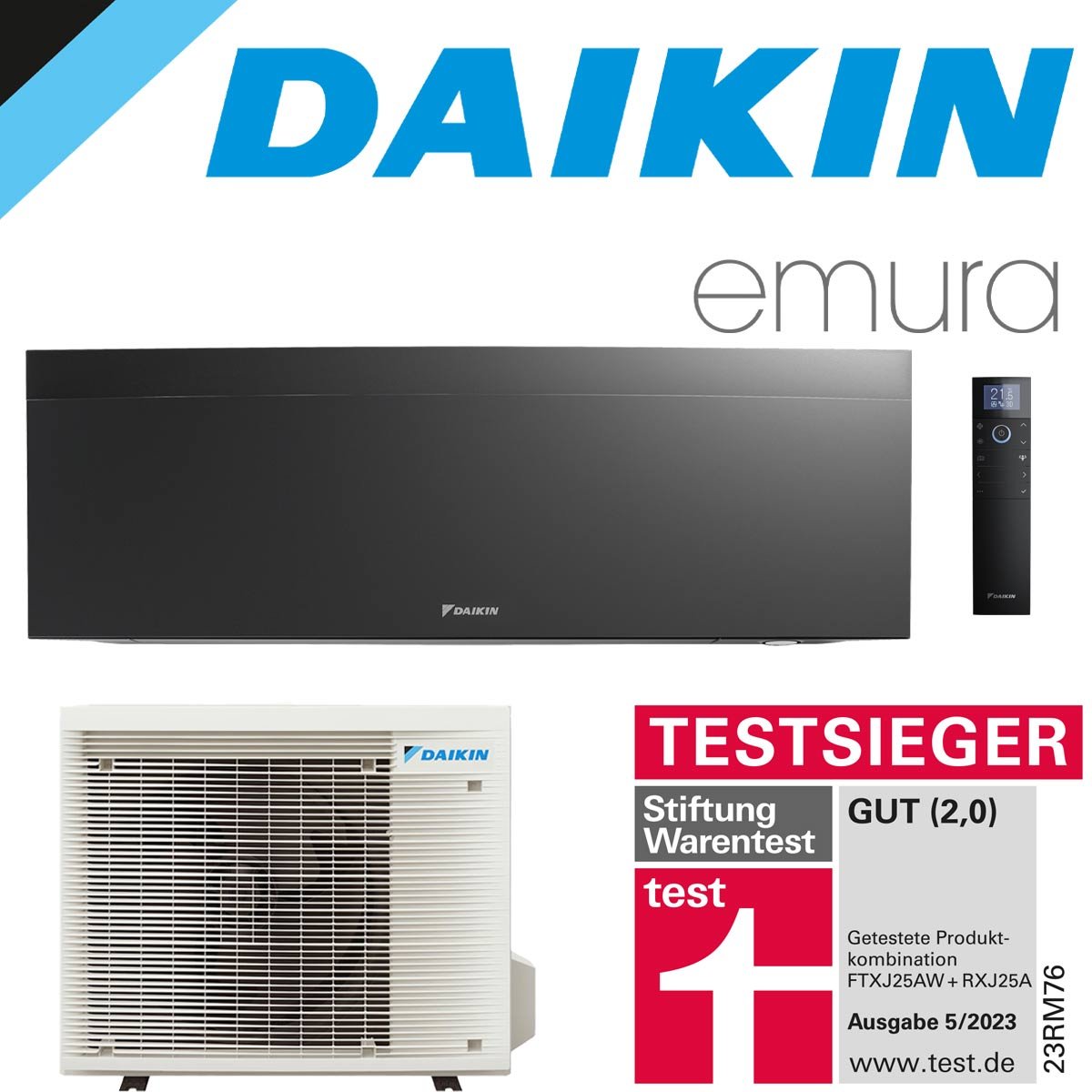 DAIKIN Emura 3 3,5 kW Singlesplit Set | Mattschwarz | FTXJ35AB +... DAIKIN Emura 3 3,5 kW Singlesplit Set | Mattschwarz | FTXJ35AB +... von DAIKIN