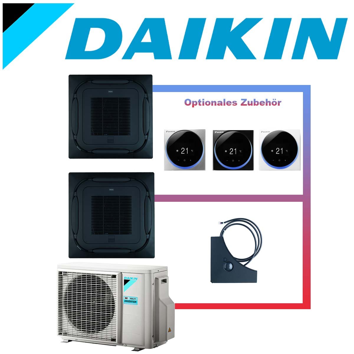 SET DAIKIN 2x Roundflow FCAG 3,5kW Deckenkassetten selbstreinigend... von DAIKIN