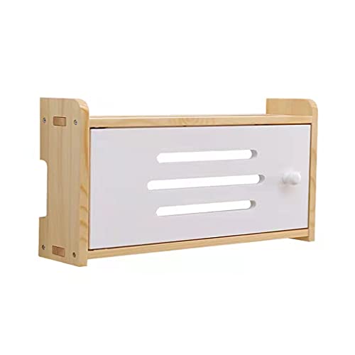 DAIKK Regal Wandmontierter WLAN-Router Aufbewahrungsbox Wandmontiertes SetTop-Box-Rack Steckdosen-Aufbewahrungsbox Massivholz Multifunktionale Halterung Wohnzimmer Schlafzimmer von DAIKK