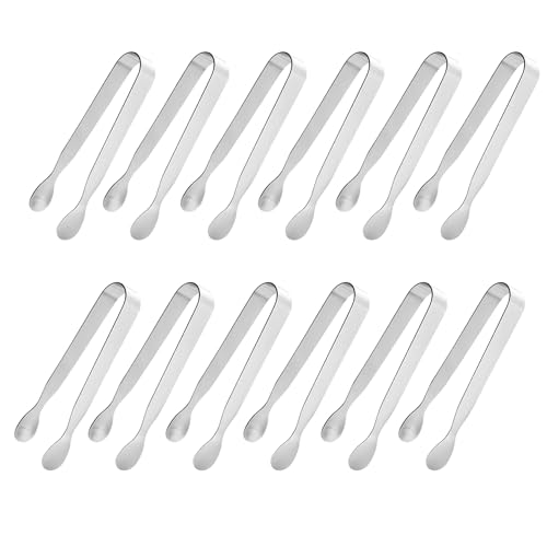 Eiszange Set, 12 Stück Edelstahl Zuckerzange Eiswürfelzange Salatzange Gebäckzange Süßigkeiten Candy Bar Clip Servierzange Küchenzange für Hochzeit Party Bar Büfett Grill Picknick (12 PCS) von DAILY KISN