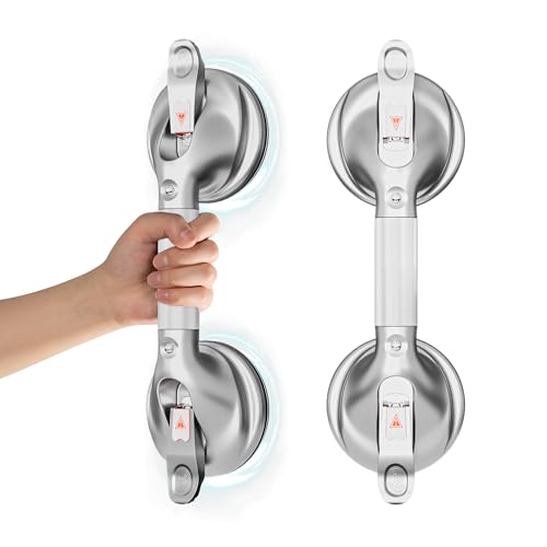DAILYLIFE Haltegriffe für Badewannen und Duschen, 38,1 cm, Duschgriffe für ältere Menschen, 136 kg, Sicherheits-Dusch-Haltegriff für Senioren und ältere Menschen, Silber, 2 Stück von DAILYLIFE