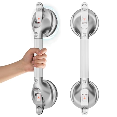 DAILYLIFE Haltegriffe für Badewannen und Duschen, 43,2 cm, Duschgriffe für ältere Menschen, 136 kg, Sicherheits-Dusch-Haltegriff für Senioren und ältere Menschen, Silber (2 Stück) von DAILYLIFE