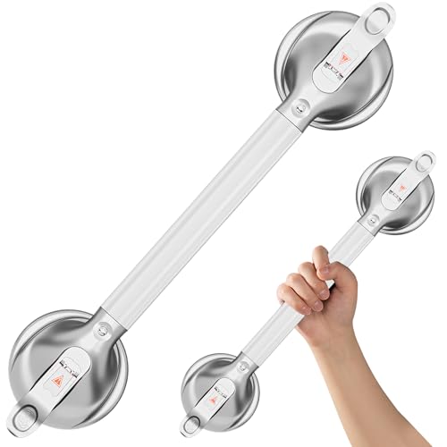 DAILYLIFE Haltegriffe für Badewannen und Duschen, 53,3 cm, Duschgriffe für ältere Menschen, 136 kg, Sicherheits-Dusch-Haltegriff für Senioren und ältere Menschen, Silber (2 Stück) von DAILYLIFE