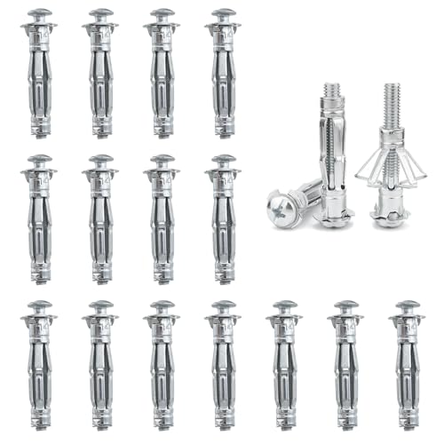 DAIRYCOF 20 Stück Hohlraumdübel Metall verzinkt Hohlwanddübel M6x52mm Expansion Nuts hohlwanddübel Dünne Befestigungen für Befestigungen in Gipskartonplatten (20, M6*52mm) von DAIRYCOF