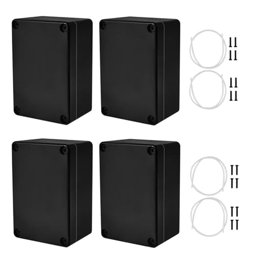 DAIRYCOF abzweigdose wasserdicht 4 Stk Kunststoffgehäuse 100 * 68 * 50mm Schwarz IP65 Wasserdicht Abzweigdosen Wetterfeste von DAIRYCOF