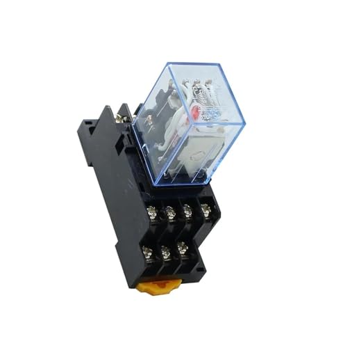 DAISHUJIE Elektromagnetisches Relais 1 stücke MY4NJ DC12V AC12V DC24V AC24V Spule 5A 4NO 4NC Led-anzeige Power Relais Din-schiene 14 Pin Zeit Relais mit buchse Basis(AC,36V) von DAISHUJIE
