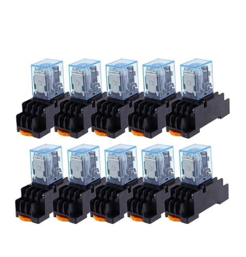 DAISHUJIE Elektromagnetisches Relais 10 stücke MY4NJ 14PIN 4DPDT Elektronische Elektromagnetische Relais 5A Spule Mit PYF14A Buchse Basis DC12V DC24V AC110V 220V(DC,12V) von DAISHUJIE