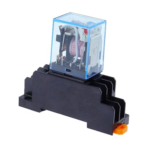 DAISHUJIE Elektromagnetisches Relais 1set MY2P HH52P MY2NJ Relaisspule Allgemeiner elektromagnetischer Relaisschalter mit Sockelbasis LED AC 110V 220V DC 12V 24V(AC,220V) von DAISHUJIE