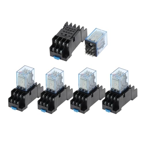 DAISHUJIE Elektromagnetisches Relais 5set MY4NJ DC12V DC24V AC110V AC220V Elektronische Elektromagnetische Relais 5A 14PIN Spule 4DPDT Mit PYF14A Buchse Basis(DC 36V) von DAISHUJIE