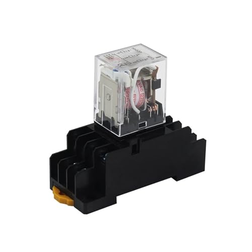 DAISHUJIE Elektromagnetisches Relais Elektromagnetische Spule Allgemeine Power Relais MY3NJ 11Pins HH53P DC12V 24V AC220V Miniatur Relais & PYF08A Basis(DC,24V with Base) von DAISHUJIE
