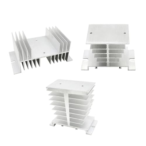 DAISHUJIE Halbleiterrelais 10A-150A Halbleiterrelais SSR DA AA DD Aluminiumlamellen Einphasig Aluminium-Kühlkörper Ableitung Kühler Schienenmontage(Single SSR 10-40A) von DAISHUJIE