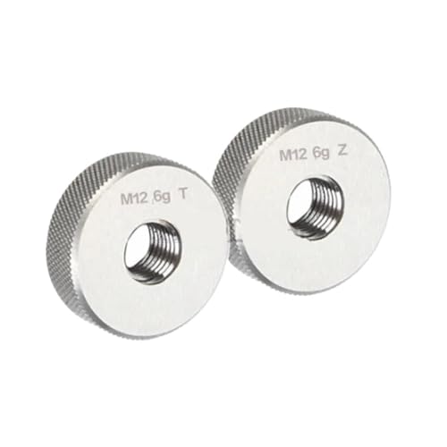 Gewindelehrring Gewinderinglehre M2-M30 GO/NO GO-Messgerät, metrisches Messgerät, 6 g Genauigkeit, Präzisions-Außengewindelehre, Feingewinde-Testwerkzeug, 2 Stück(M12 X 1.75) von DAISHUJIE