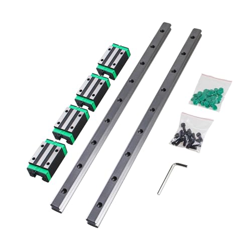 Linearführungsschiene 4PCS Slide Block Wagen for CNC Router Gravur Square Guide Linearschiene(2Rail 4HGH20CA,400mm) von DAISHUJIE