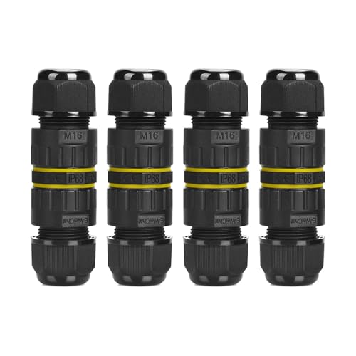 Wasserdichte Kabelverbinder 3Pin Outdoor Junction Box IP68 Wasserdichte Elektrische Kabel Draht Stecker 240V-400V Outdoor(4Pcs) von DAISHUJIE
