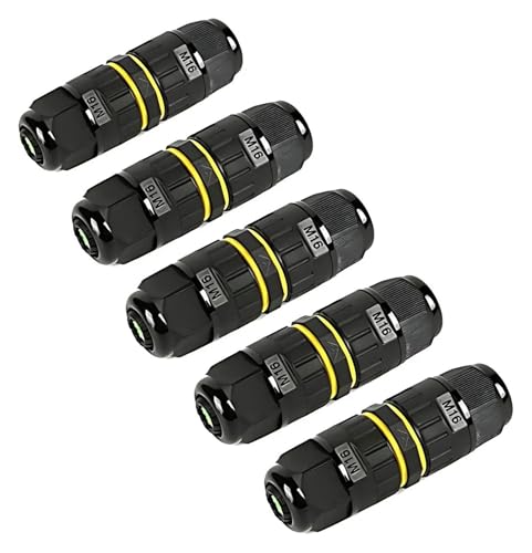 Wasserdichte Kabelverbinder IP68 Wasserdichter Anschlusskasten for den Außenbereich, elektrischer Kabelverbinder M16 M20 M25 for Kabel mit Ø 3,5–14 mm(M16 7-10mm,10 sets,5P) von DAISHUJIE