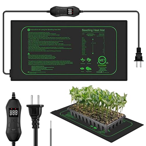 DAJASD Heizmatte Pflanzen mit Thermostat, 50W Zimmergewächshaus Wärmematte, 25 X 52 cm Temperatur Heizkissen, Schnelle Erwärmung, Sämling Heizung Matte für Sämlinge Haustiere Reptilien von DAJASD