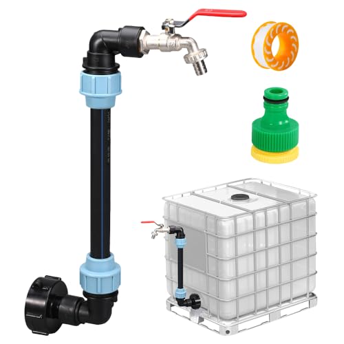 DAJASD IBC Schwanenhals 3/4" Auslaufhahn, Schwanenhals Auslaufhahn, IBC Tank Schwanenhals, IBC Tank Zubehör, IBC Adapter Mit Schwanenhals Messing Wasserhahn Für Regenwassertank Wasserfaß IBC-Container von DAJASD