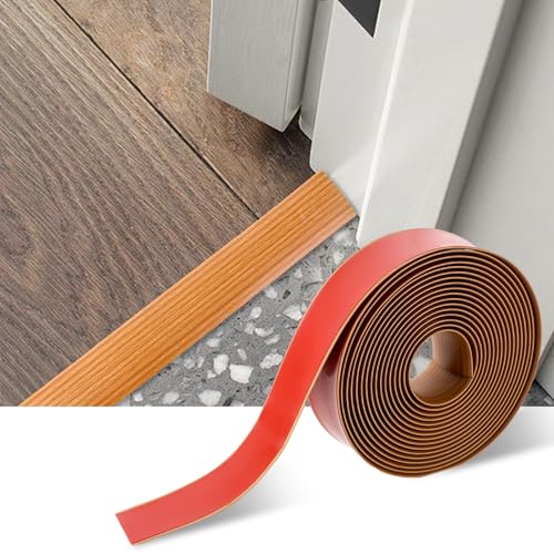 DAJACE Übergangsprofil Selbstklebend 5cm x 6m Übergangsleiste Selbstklebend, Weichsockelleiste Selbstklebend, Vinyl Übergangsleiste Bodenleiste Fußböden Abdeckleisten Holzmaserung Abdeckleisten von DAJAVE