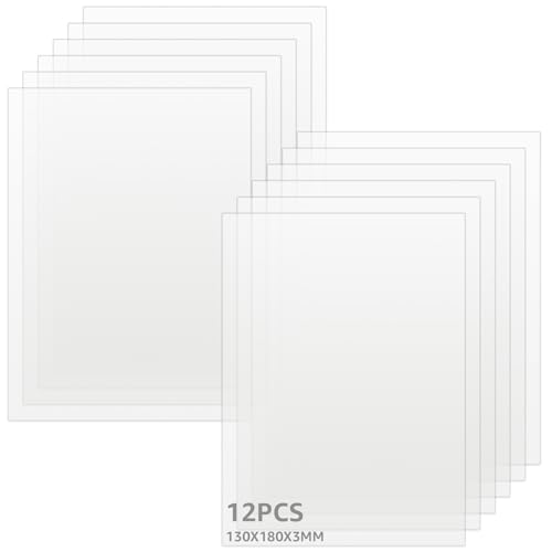 DAJAVE 12 Stück Acrylglas Platte 3mm, 13X18cm Plexiglas Platten Plexiglasscheibe 3mm Acrylplatte Transparent Plexiglas Nach Mass für Display, Bilderrahmen, Malerei von DAJAVE