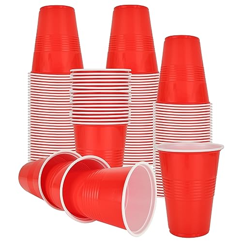 DAJAVE 150 Stück Plastikbecher Set Mehrweg Becher 500ML/16 OZ Wiederverwendbare Red Cups, Party Becher, Trinkbecher für Getränkepartys, Geburtstag, Hochzeit von DAJAVE