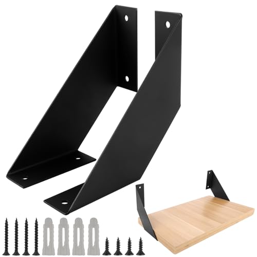 DAJAVE 2 Stück Regalwinkel Schwarz Metall 15cm Regalträger Regalhalterung Wandhalterung Regal mit Schraube, 90 Grad Regal Halterung Wandmontage bearing DAJAVE 2 Stück Regalwinkel Schwarz Metall 15cm Regalträger Regalhalterung Wandhalterung Regal mit Schraube, 90 Grad Regal Halterung Wandmontage bearing von DAJAVE