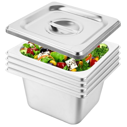 DAJAVE 4-teilig Panierschalen Set, Gn 1/6 Behälter, 17,5 x 16,5 x 10 cm Panierset für Koteletts, Gastronormbehälter Edelstahl mit deckel, Panierstrasse groß Set Ideal zum Überziehen und Servieren DAJAVE 4-teilig Panierschalen Set, Gn 1/6 Behälter, 17,5 x 16,5 x 10 cm Panierset für Koteletts, Gastronormbehälter Edelstahl mit deckel, Panierstrasse groß Set Ideal zum Überziehen und Servieren von DAJAVE