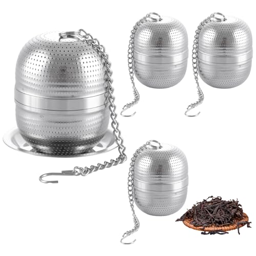 DAJAVE 4er Pack Edelstahl Teefilter Kugeln - Premium Teesieb für losen Tee, 304 rostfreier Stahl - Passend für Tasse/Teekanne (Ø 4.2cm) von DAJAVE