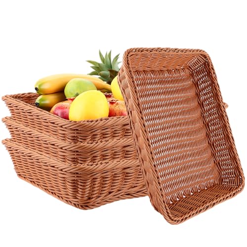 DAJAVE 4er Set Brötchenkorb 40x30x 8 cm Brotkörbchen Brotkorb Geflochten Wicker Basket Rattan Korb Woven Wicker Storage Basket für Gemüse, Obst, Brot, Lebensmittel, Home Kitchen Restaurant DAJAVE 4er Set Brötchenkorb 40x30x 8 cm Brotkörbchen Brotkorb Geflochten Wicker Basket Rattan Korb Woven Wicker Storage Basket für Gemüse, Obst, Brot, Lebensmittel, Home Kitchen Restaurant von DAJAVE