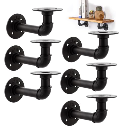 DAJAVE 6 Stück Regalwinkel, Regalhalterung Regalträger 15cm Regal Wandhalterung Schwerlast, Regalhalterung Schwarz Tragkraft für Regale 75 KG von DAJAVE