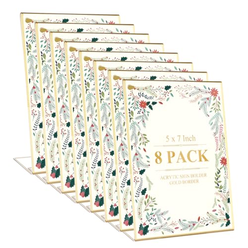 DAJAVE 8 Stück 13X18 CM Tischaufsteller Schräg, Thekenaufsteller A6 Bilderrahmen Gold Doppelseitiger, Acryl Gold Tischaufsteller Aufsteller A6 für Hochzeit Tischnummern, Speisekartenhalter DAJAVE 8 Stück 13X18 CM Tischaufsteller Schräg, Thekenaufsteller A6 Bilderrahmen Gold Doppelseitiger, Acryl Gold Tischaufsteller Aufsteller A6 für Hochzeit Tischnummern, Speisekartenhalter von DAJAVE